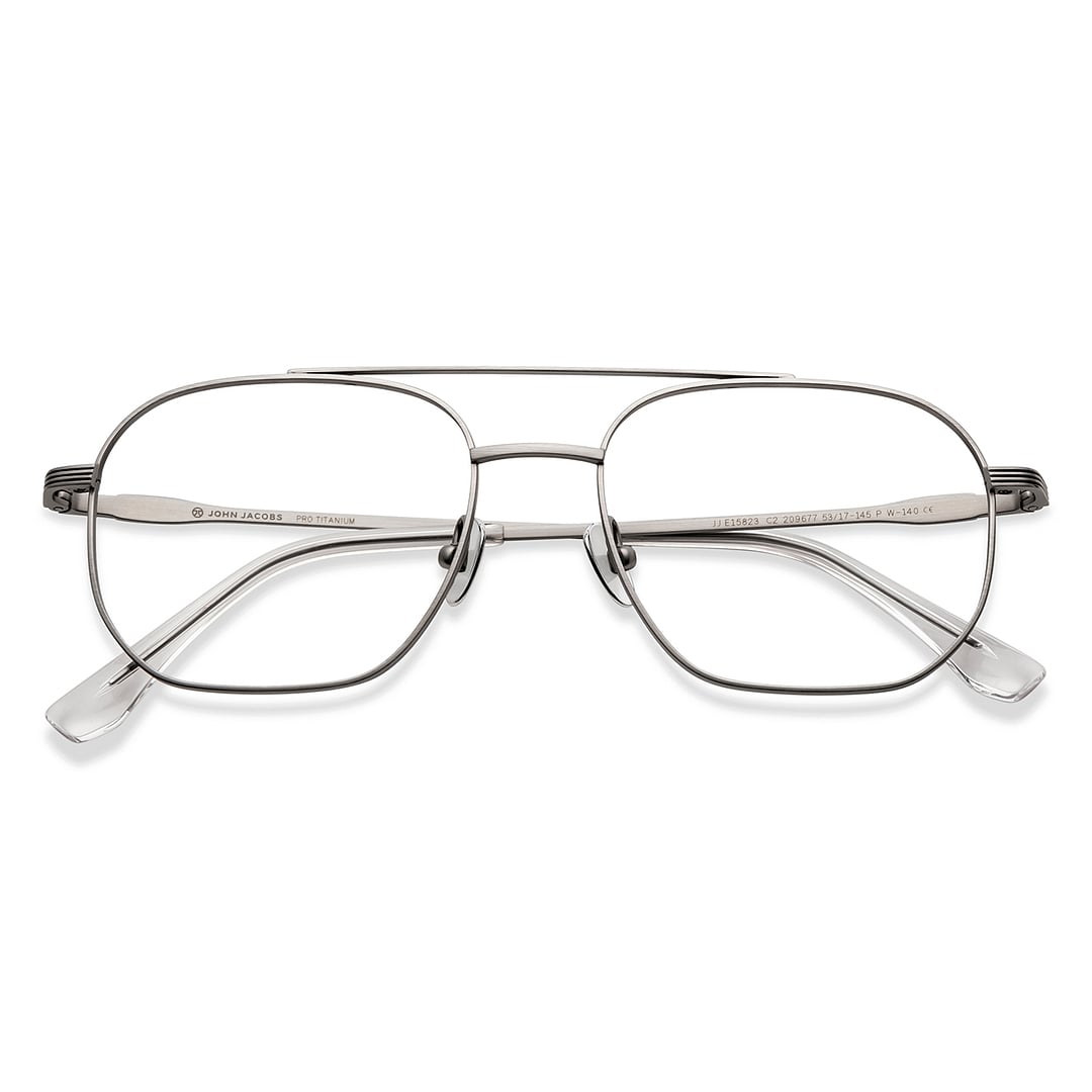 John Jacobs Online Silver Full Rim Aviator left side