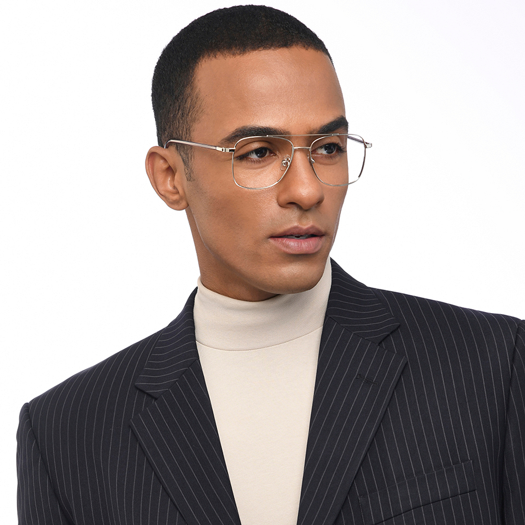 John Jacobs Online Silver Full Rim Square left side