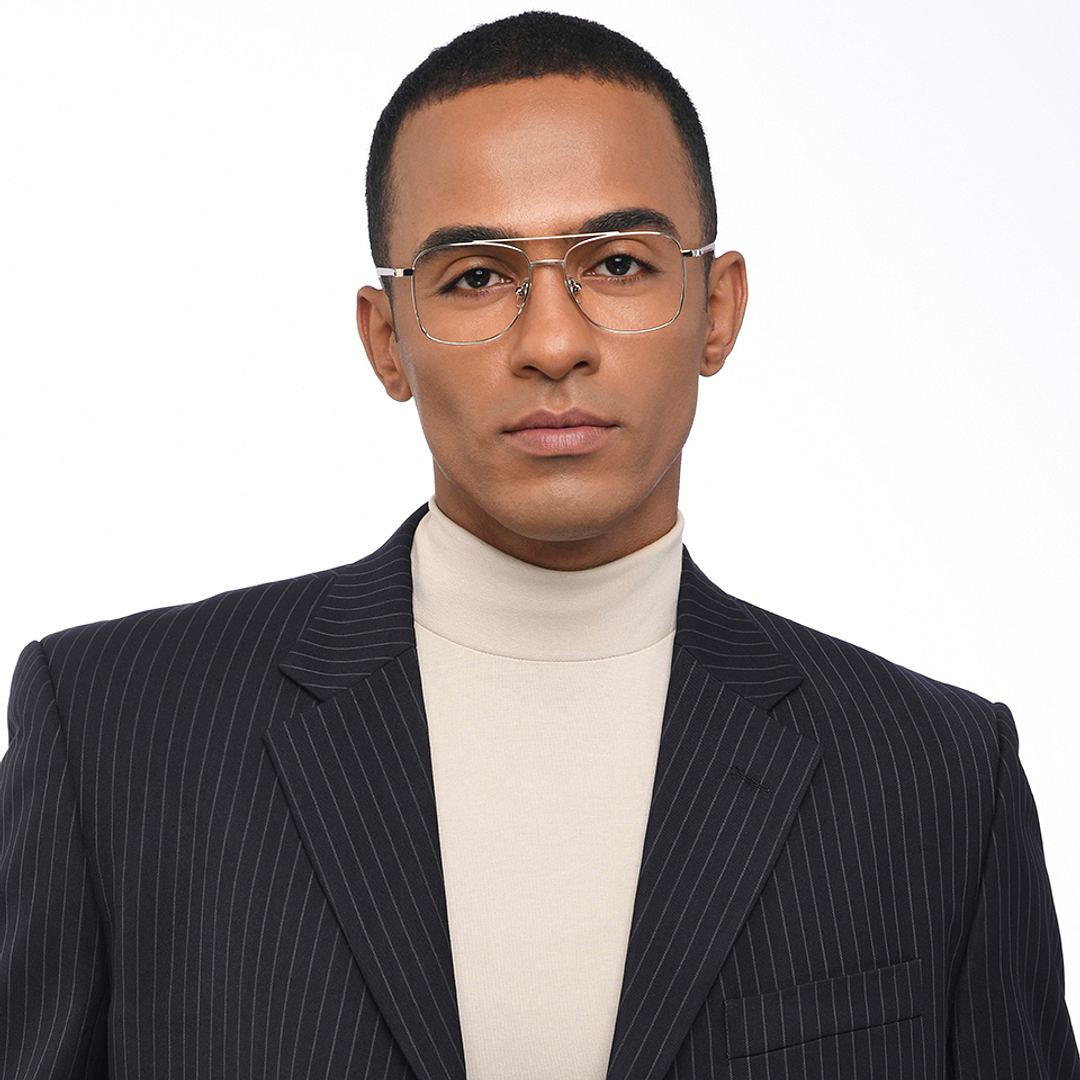 John Jacobs Online Silver Full Rim Square right side