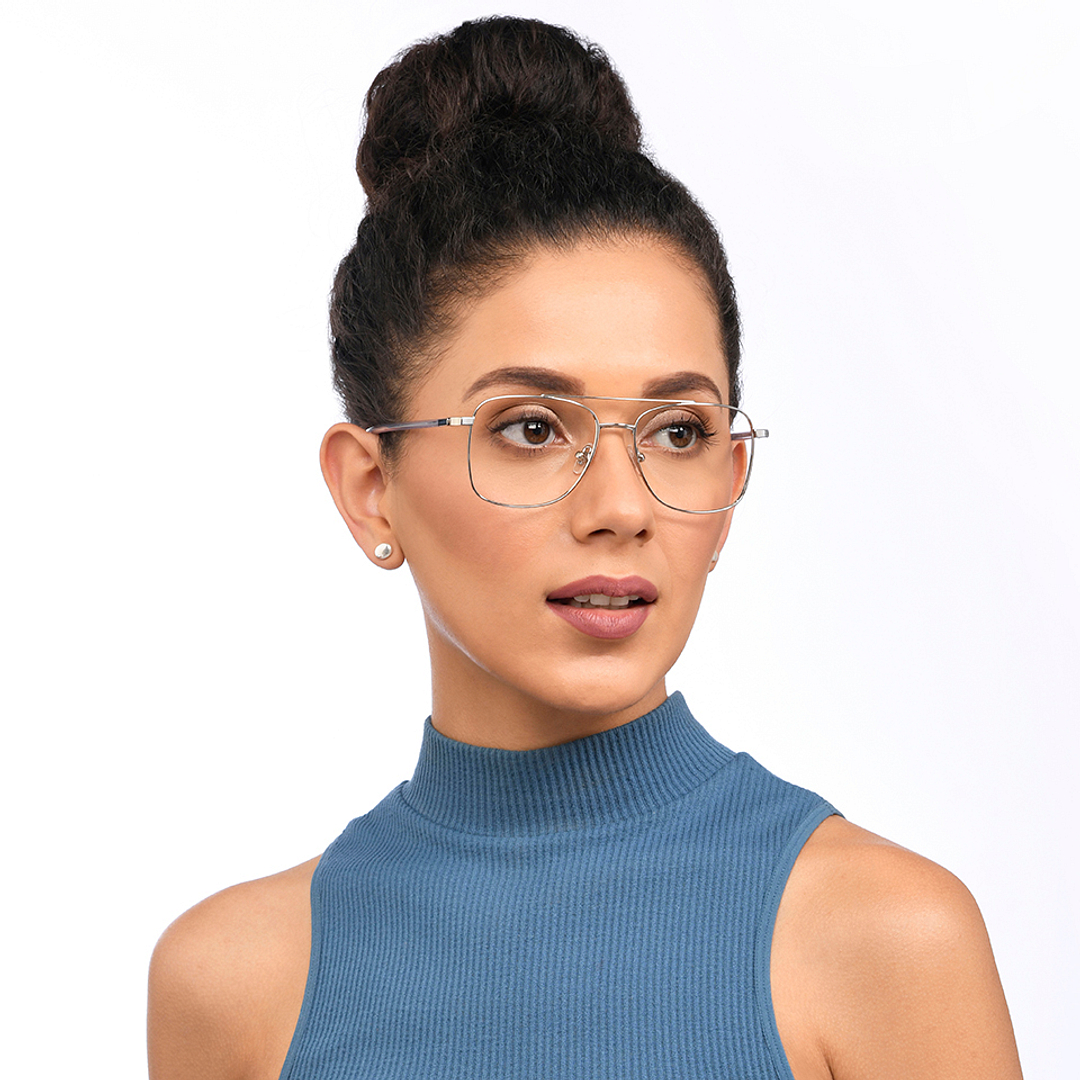 John Jacobs Online Silver Full Rim Square right side