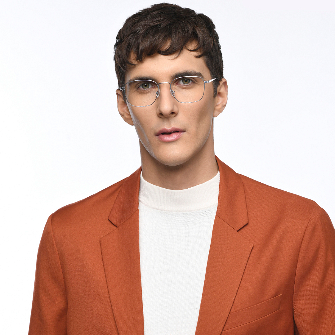 John Jacobs Online Silver Full Rim Square right side