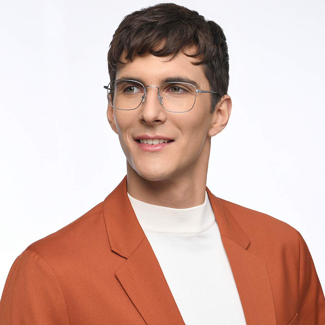 John Jacobs Online Silver Full Rim Square left side