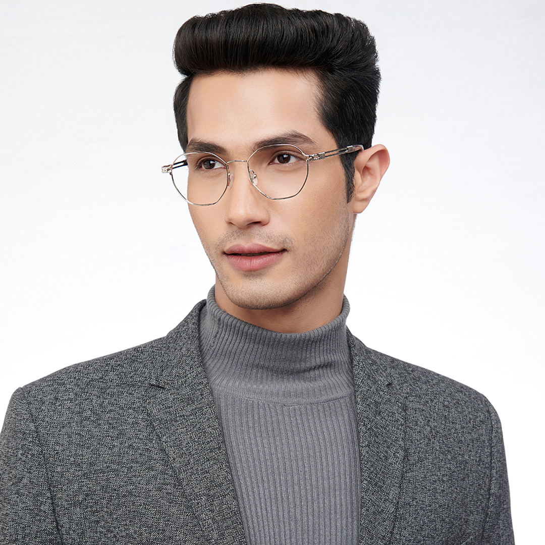 John Jacobs Silver Full Rim Square left side