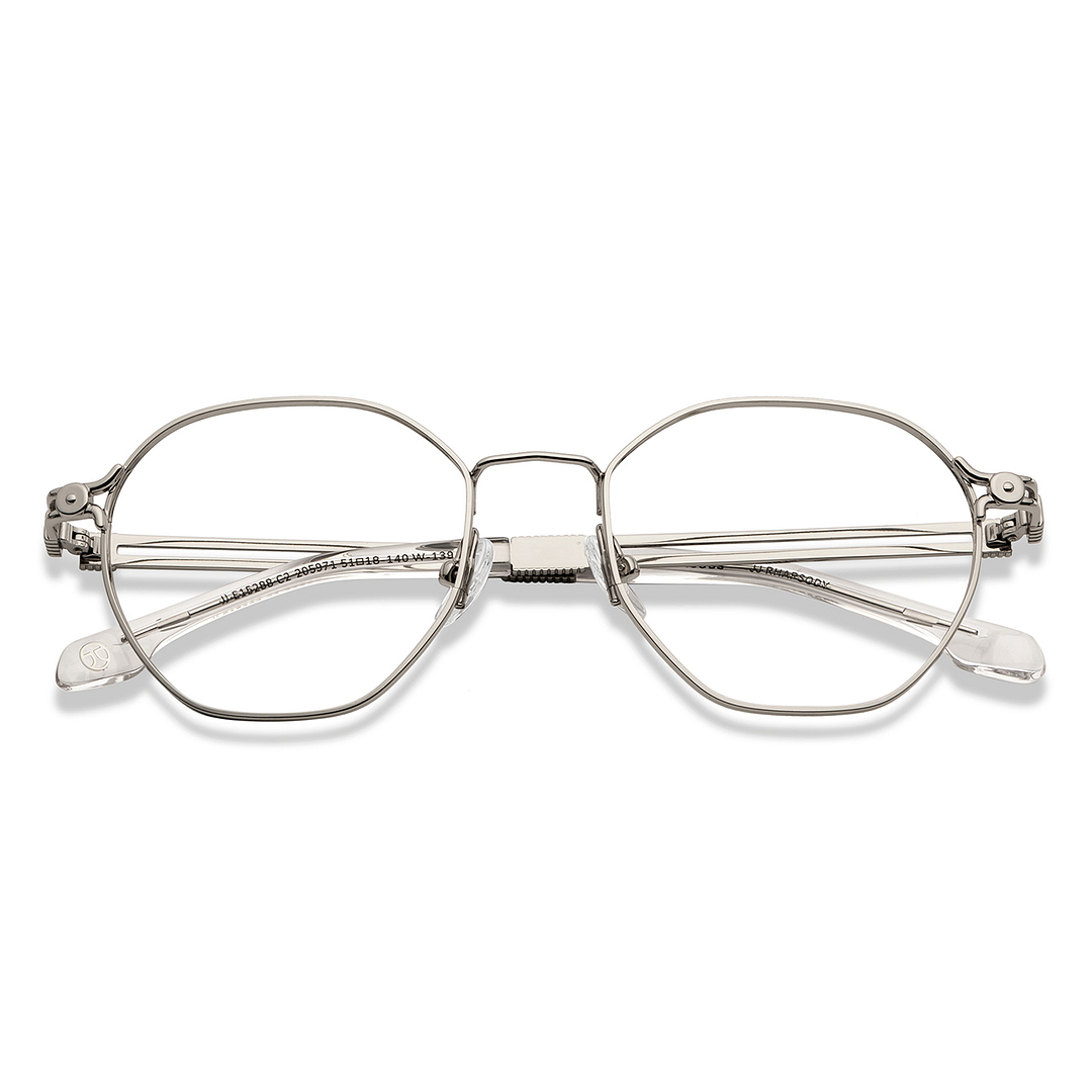 John Jacobs Silver Full Rim Square left side