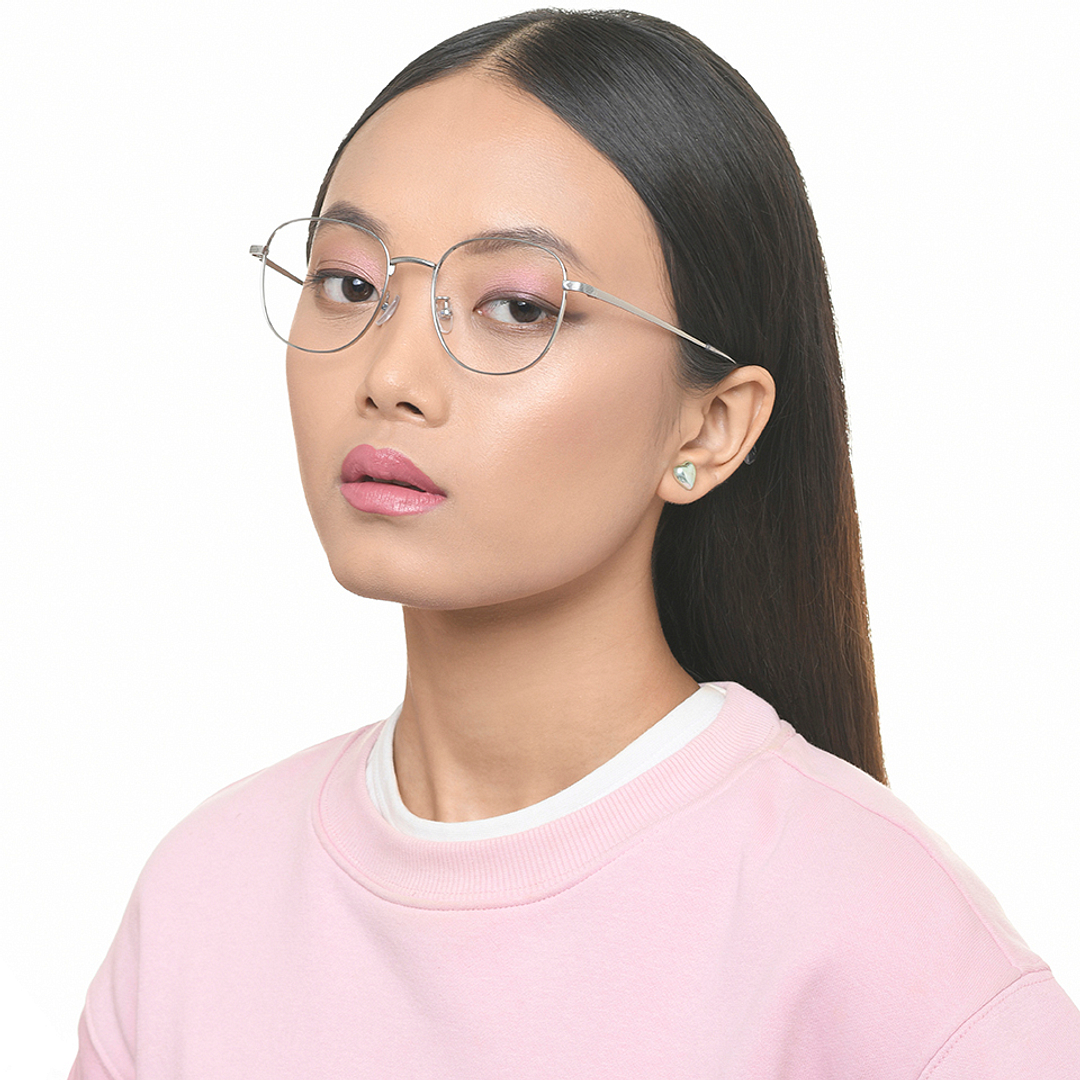 John Jacobs Silver Full Rim Square left side