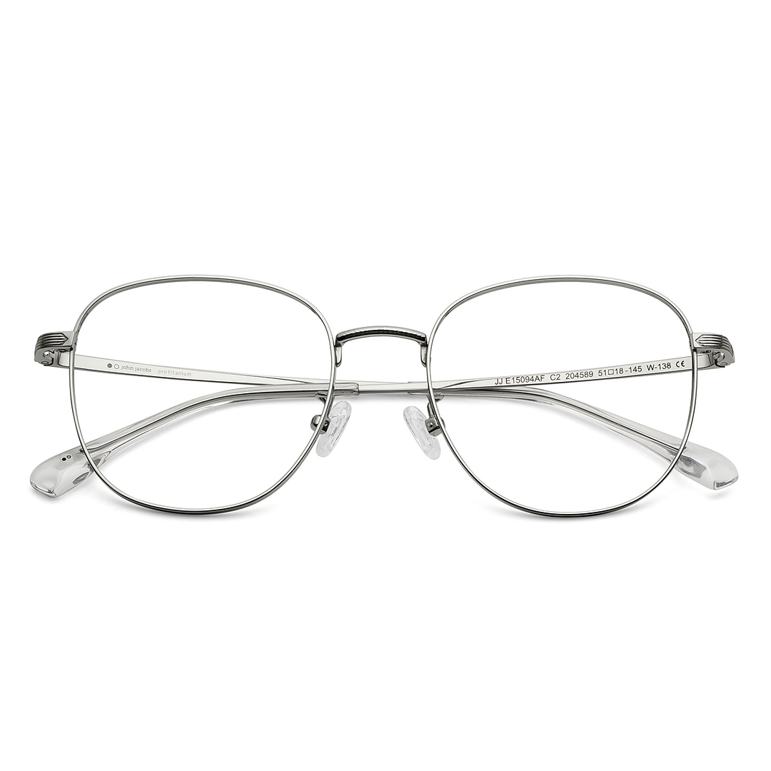 John Jacobs Silver Full Rim Square left side