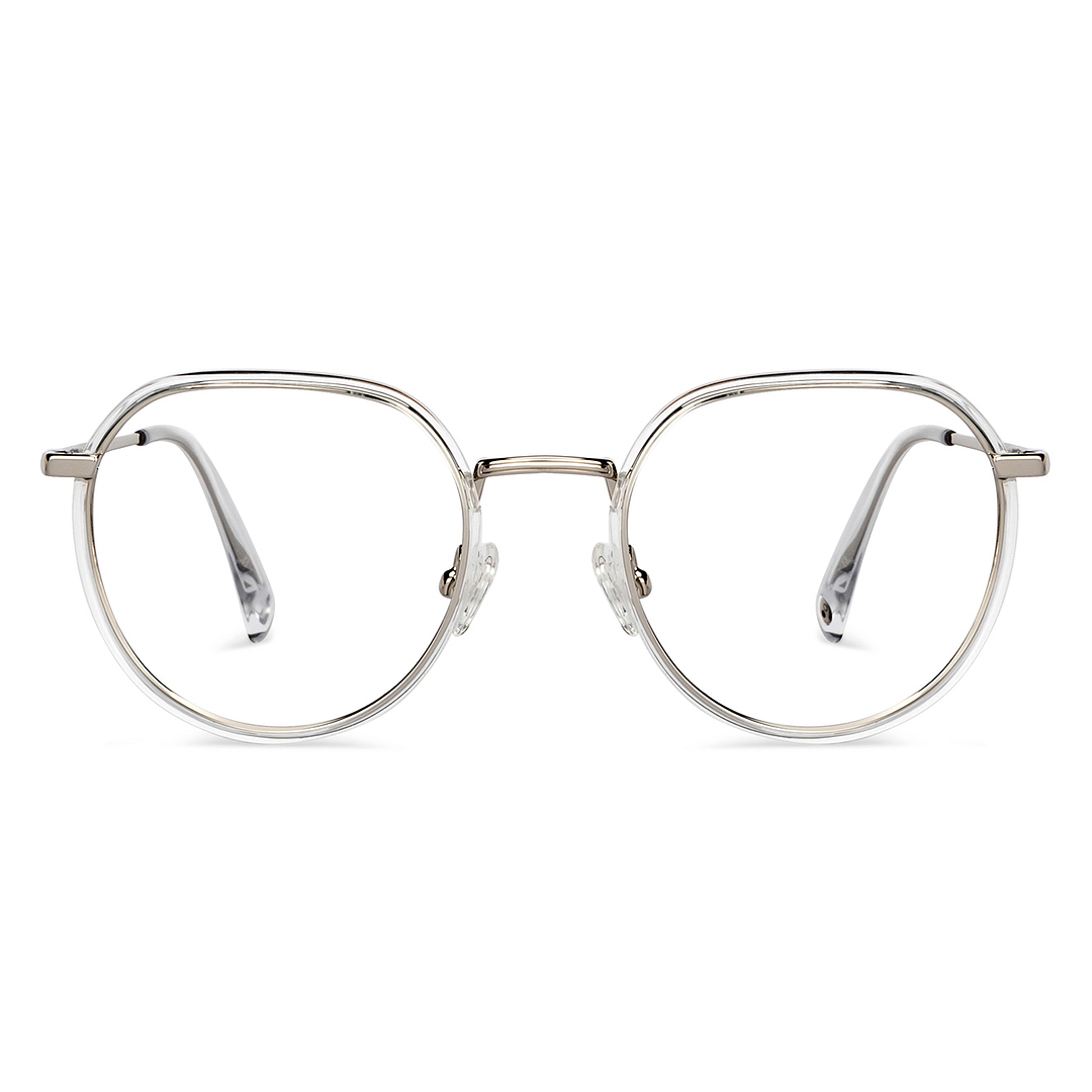 John Jacobs Online Silver Full Rim Geometric left side
