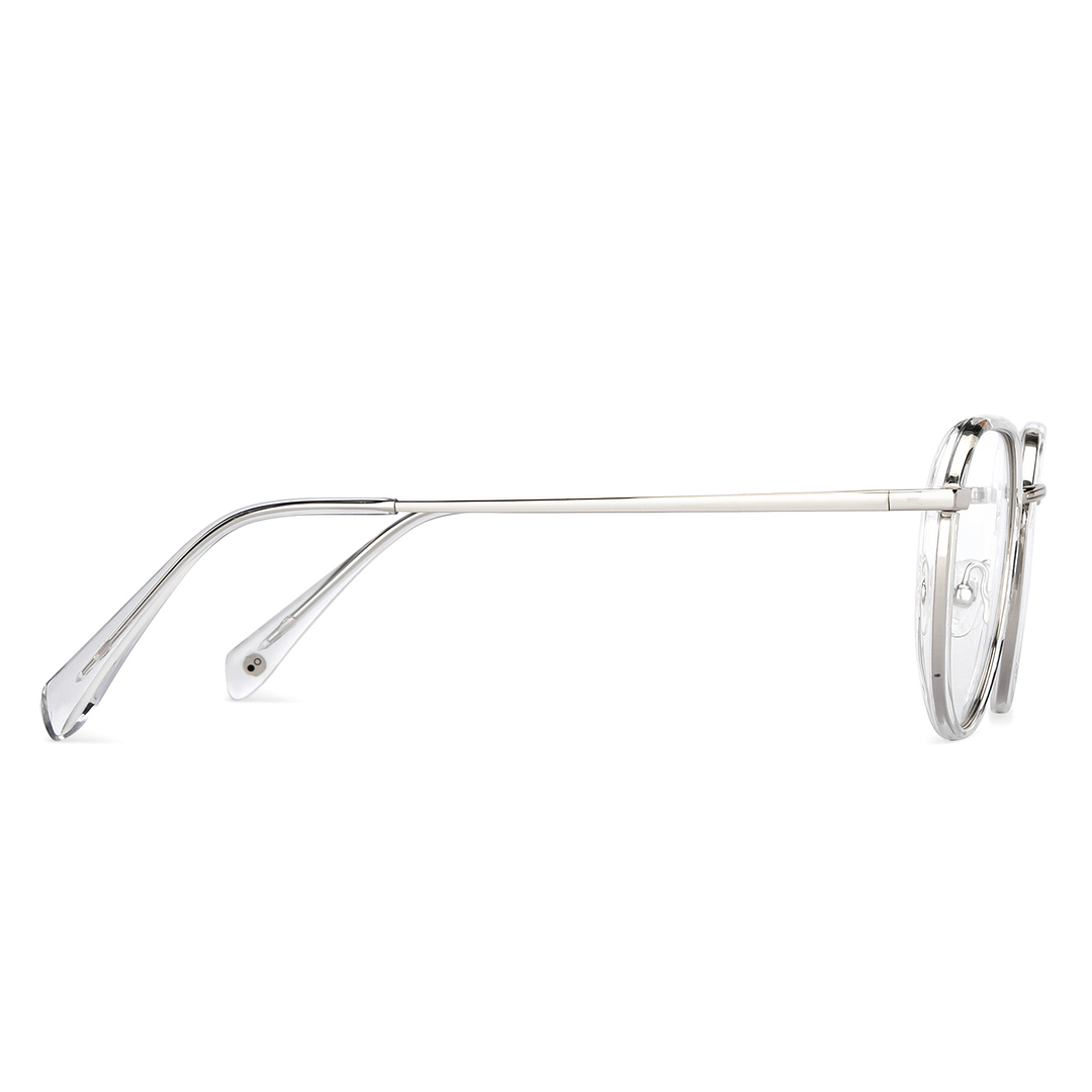 John Jacobs Online Silver Full Rim Geometric left side