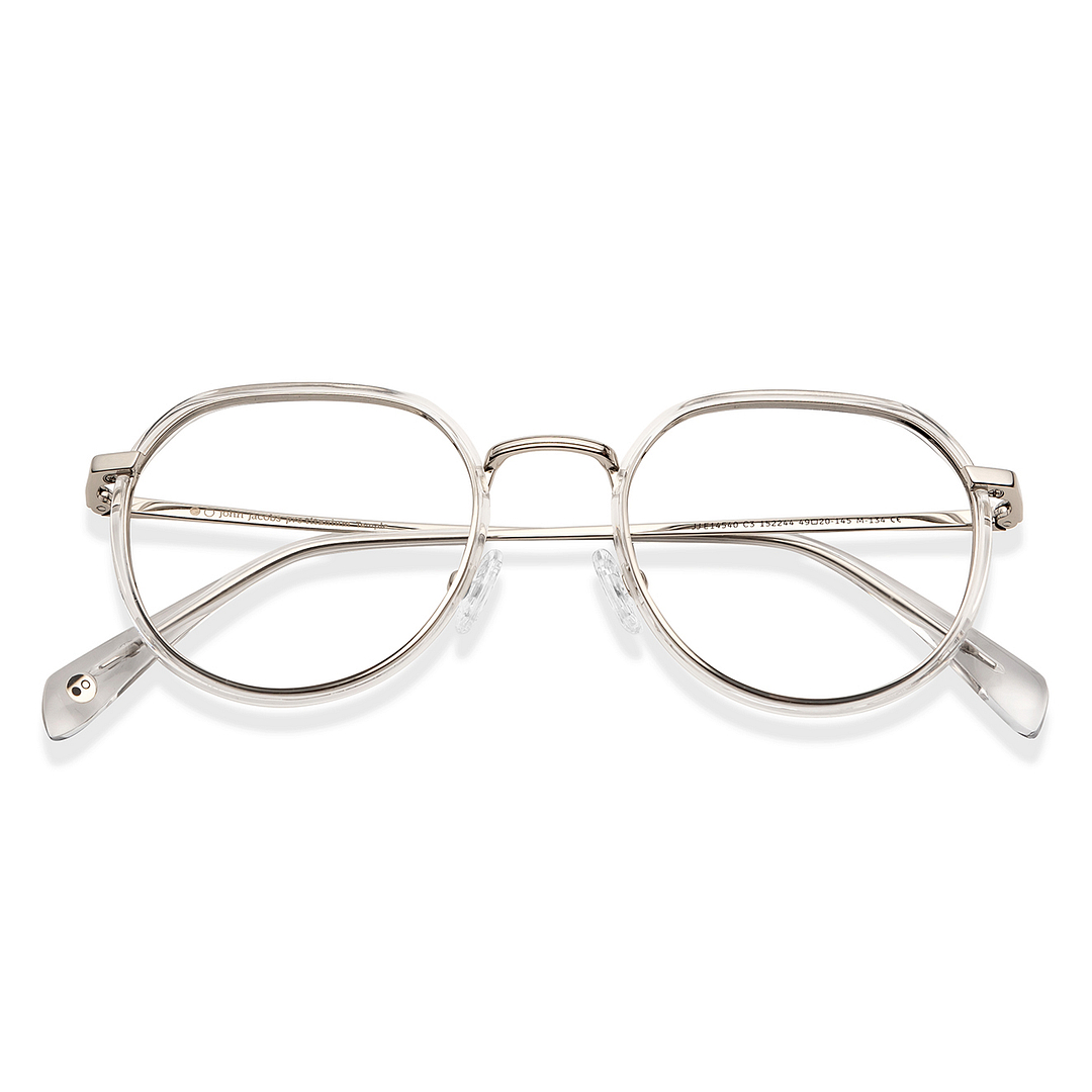 John Jacobs Online Silver Full Rim Geometric left side