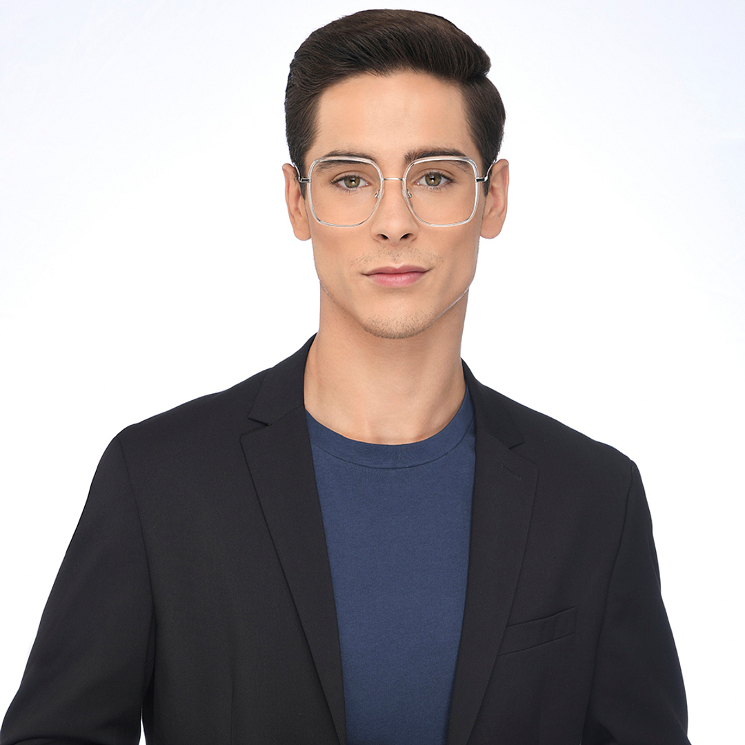 John Jacobs Online Silver Full Rim Square right side