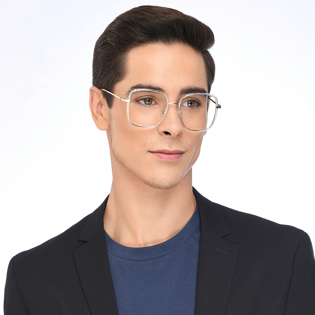 John Jacobs Online Silver Full Rim Square left side