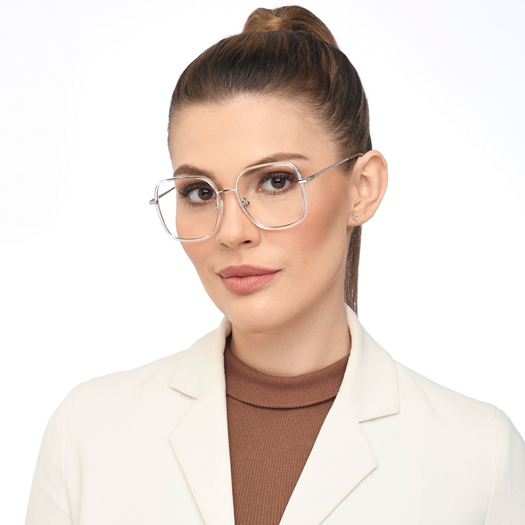 John Jacobs Online Silver Full Rim Square right side