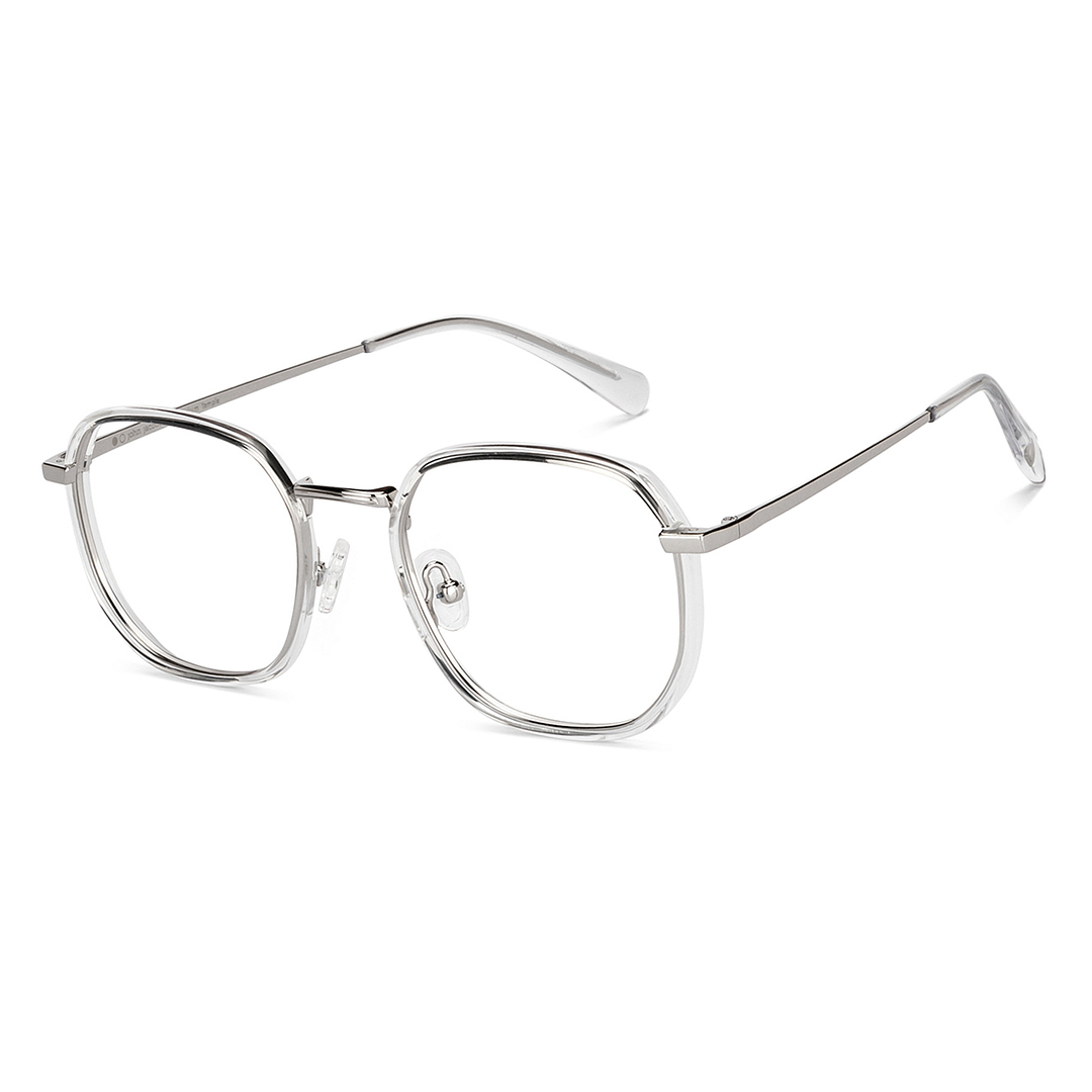 John Jacobs Silver Full Rim Geometric left side