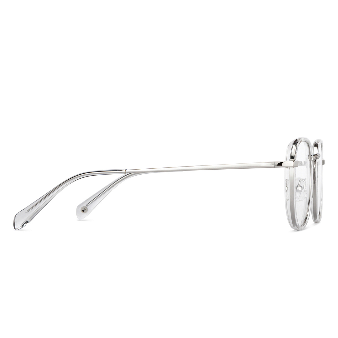 John Jacobs Silver Full Rim Geometric left side