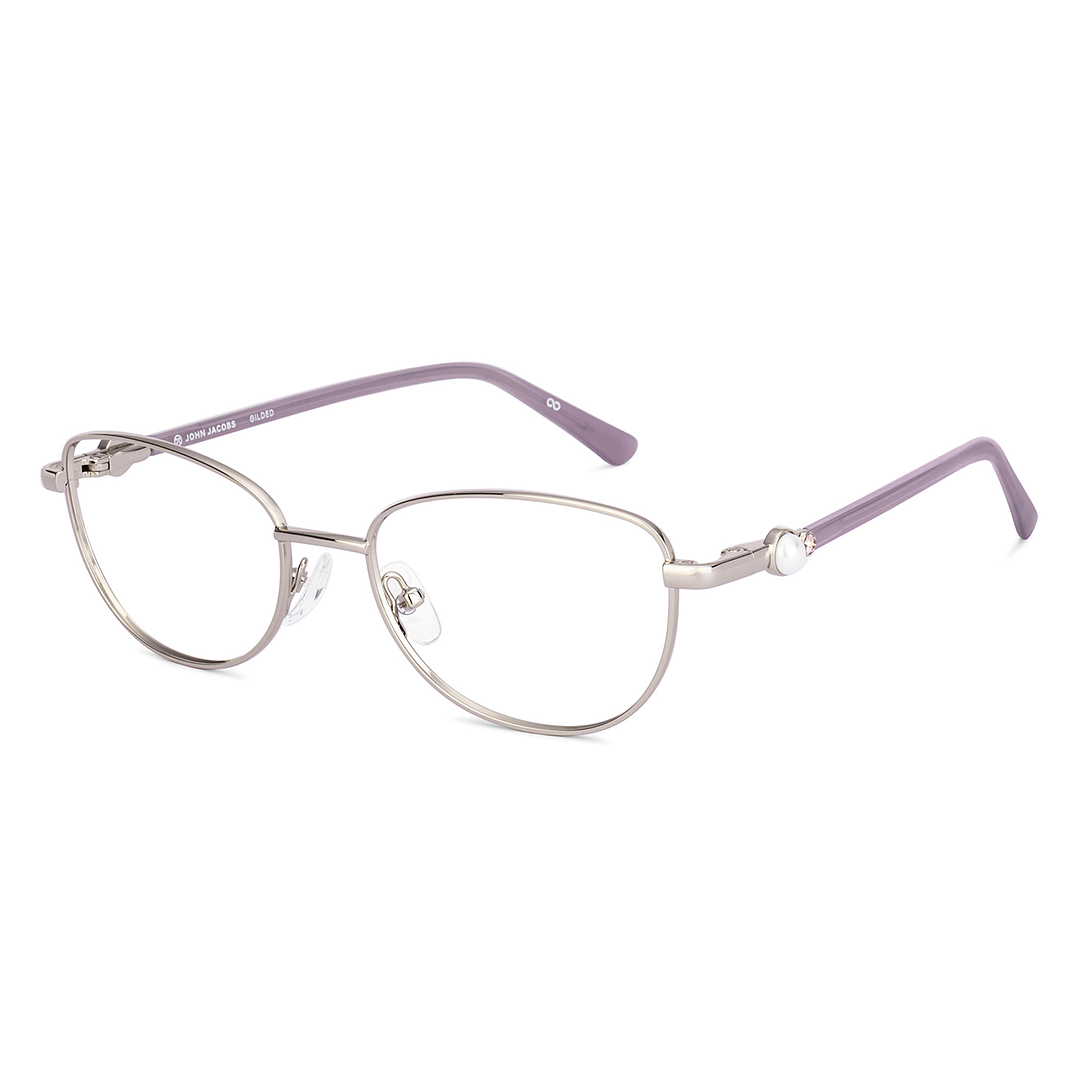 John Jacobs Silver Full Rim Cat Eye left side