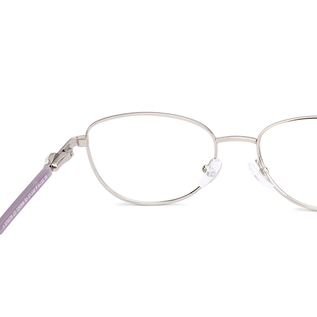 John Jacobs Silver Full Rim Cat Eye left side