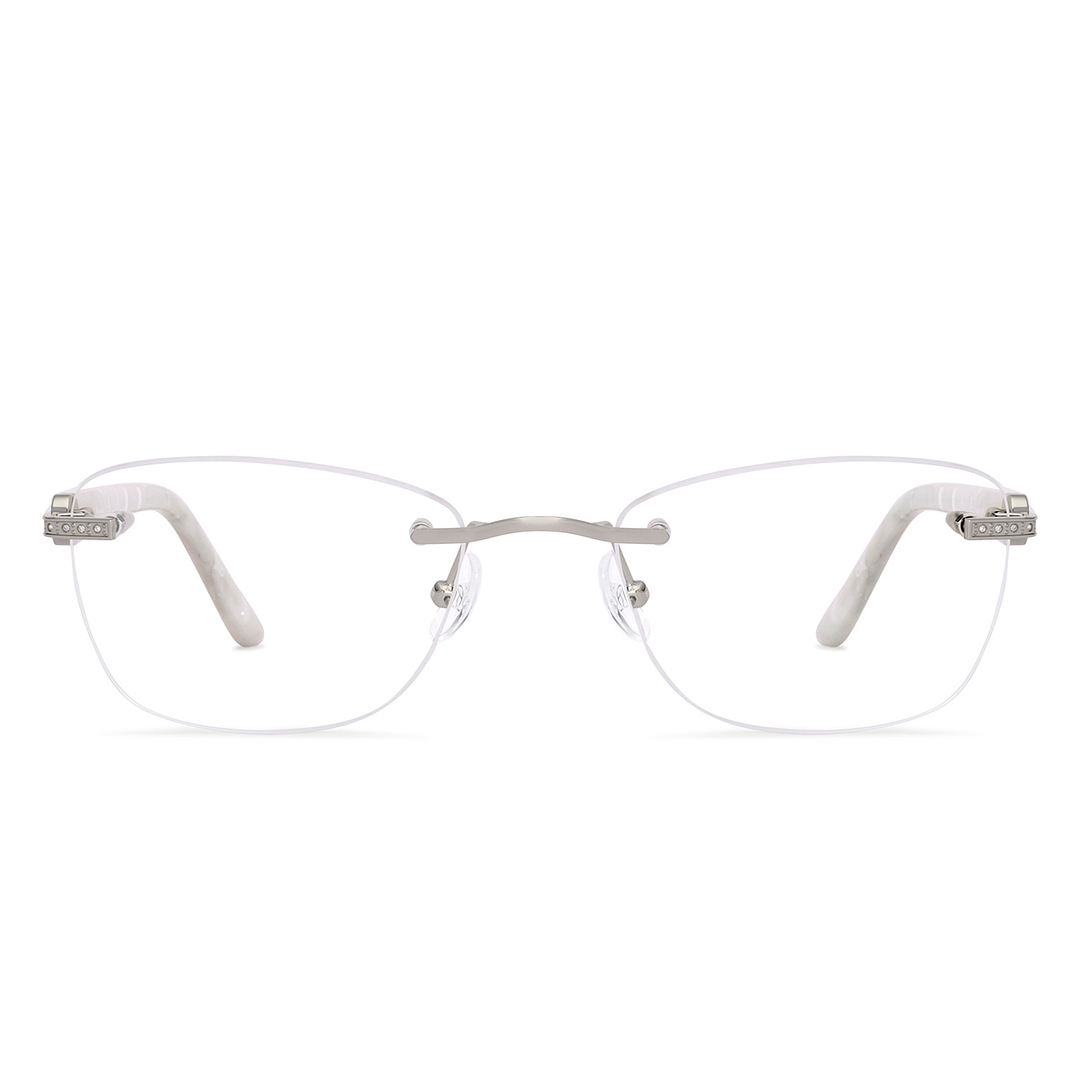 John Jacobs Silver Rimless Rectangle right side