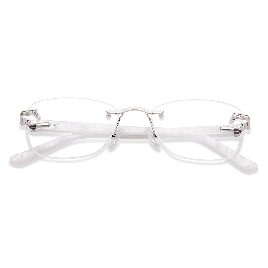 John Jacobs Silver Rimless Rectangle left side