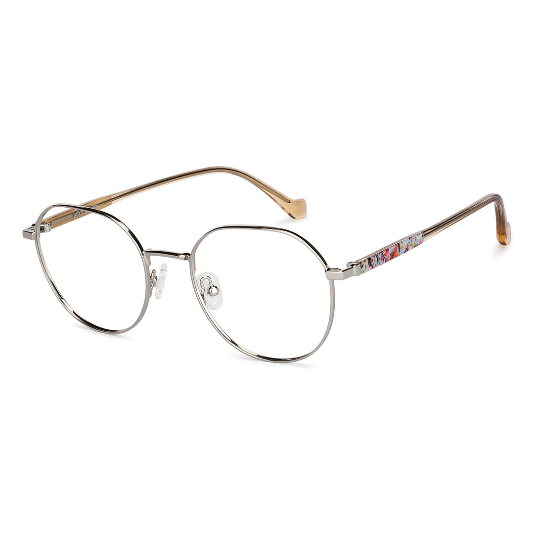John Jacobs Online Silver Full Rim Geometric left side