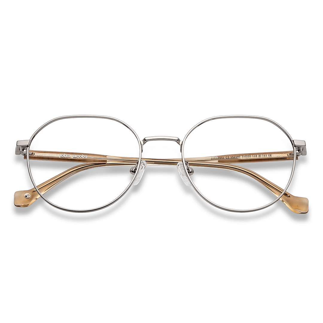 John Jacobs Online Silver Full Rim Geometric right side