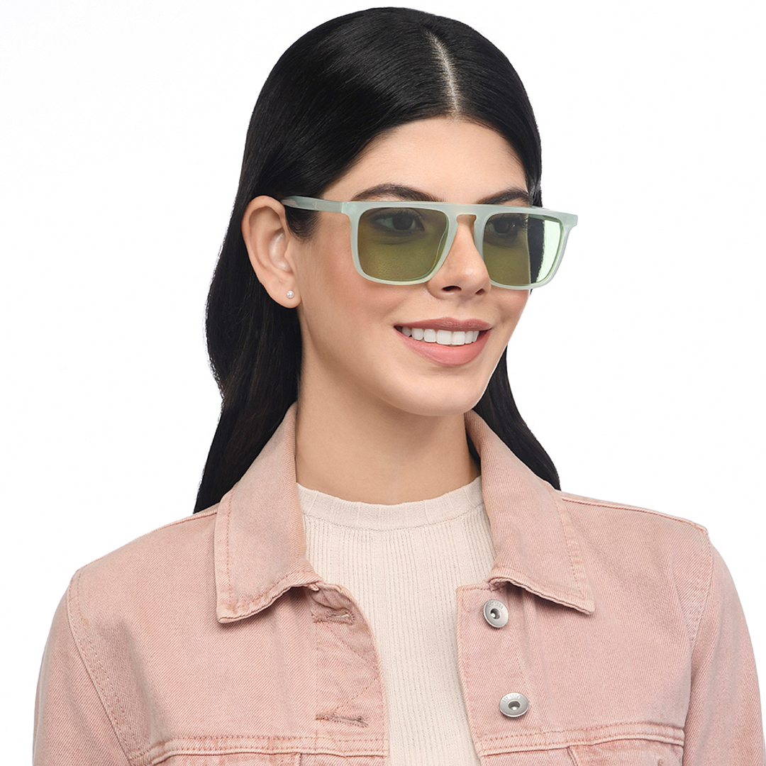 John Jacobs Online Sky Blue Full Rim Rectangle left side