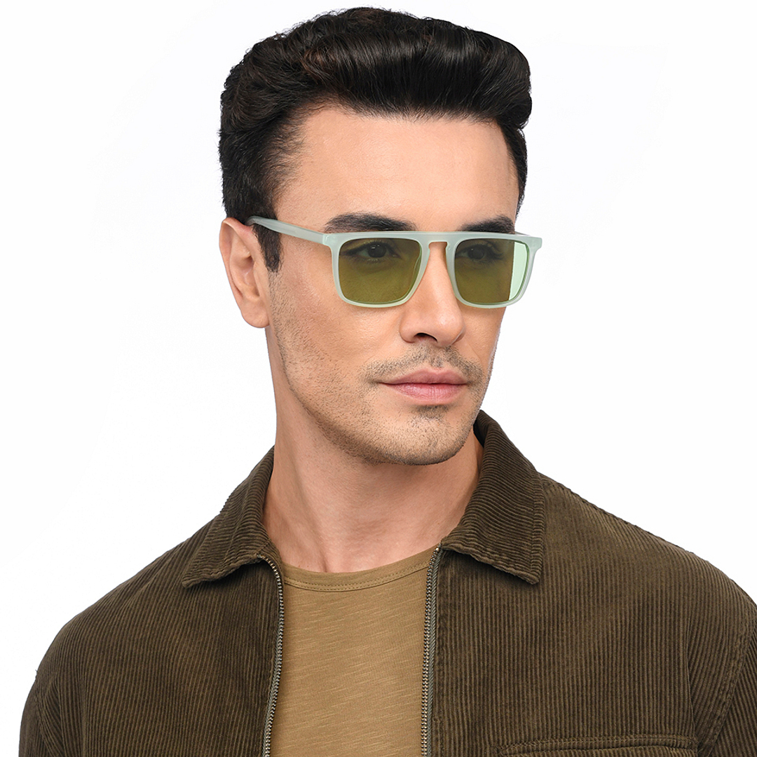 John Jacobs Online Sky Blue Full Rim Rectangle left side