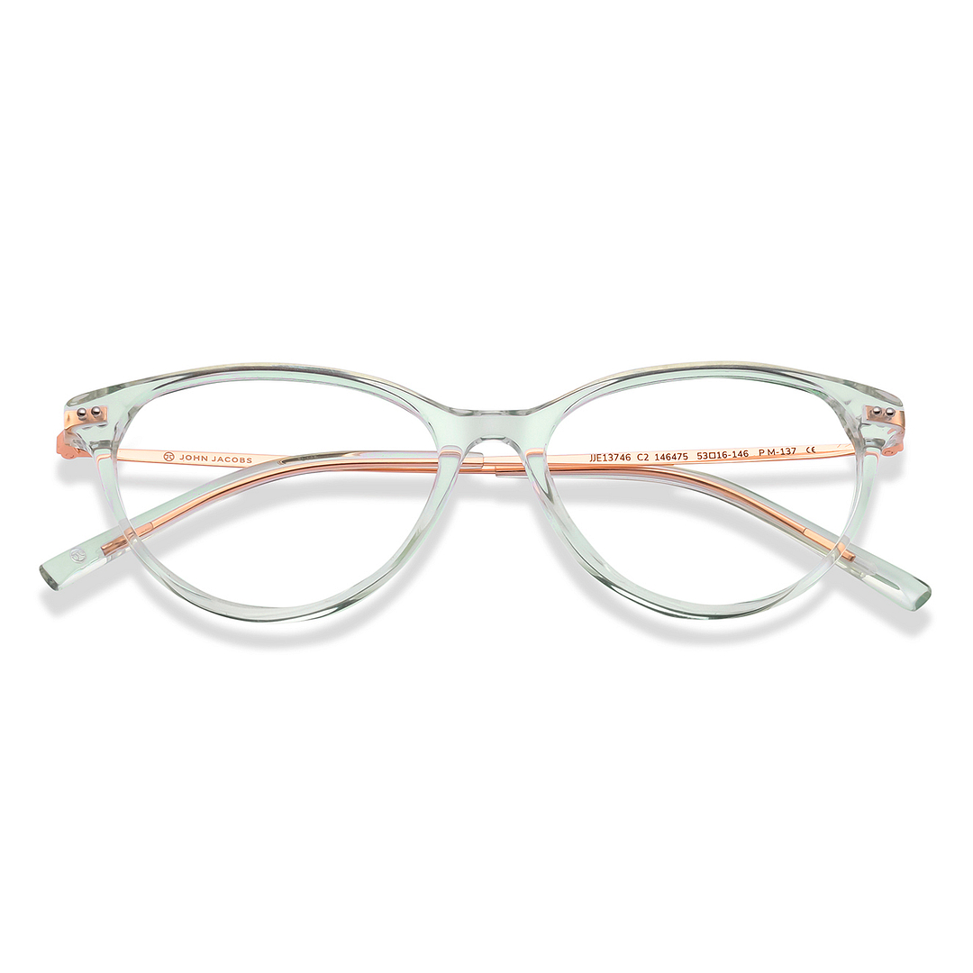 John Jacobs Online Light Green Full Rim Cat Eye left side
