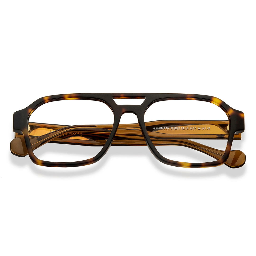 John Jacobs Tortoise Full Rim Geometric left side