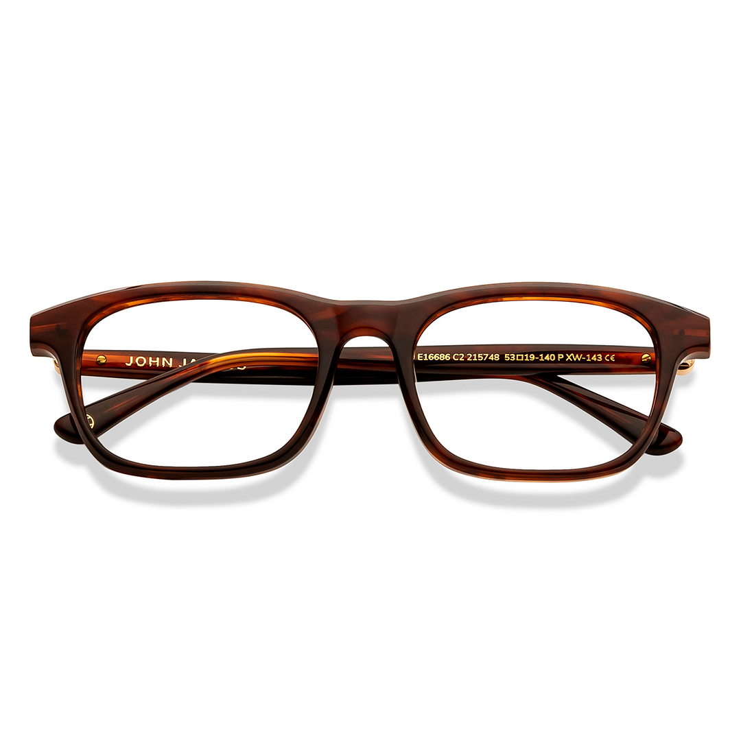 John Jacobs Tortoise Full Rim Rectangle left side