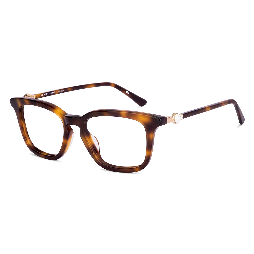 John Jacobs Tortoise Full Rim Rectangle left side