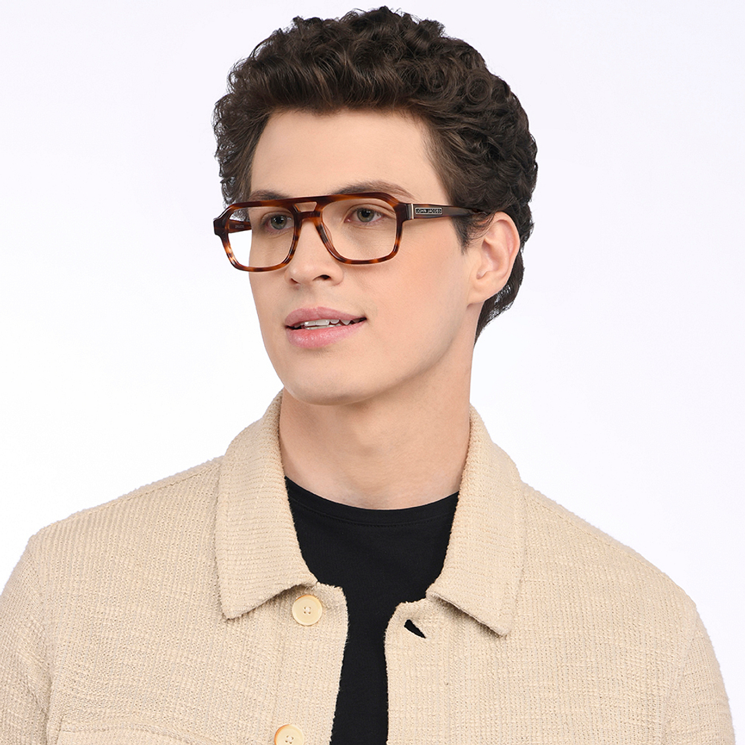 John Jacobs Online Light Brown Full Rim Square right side