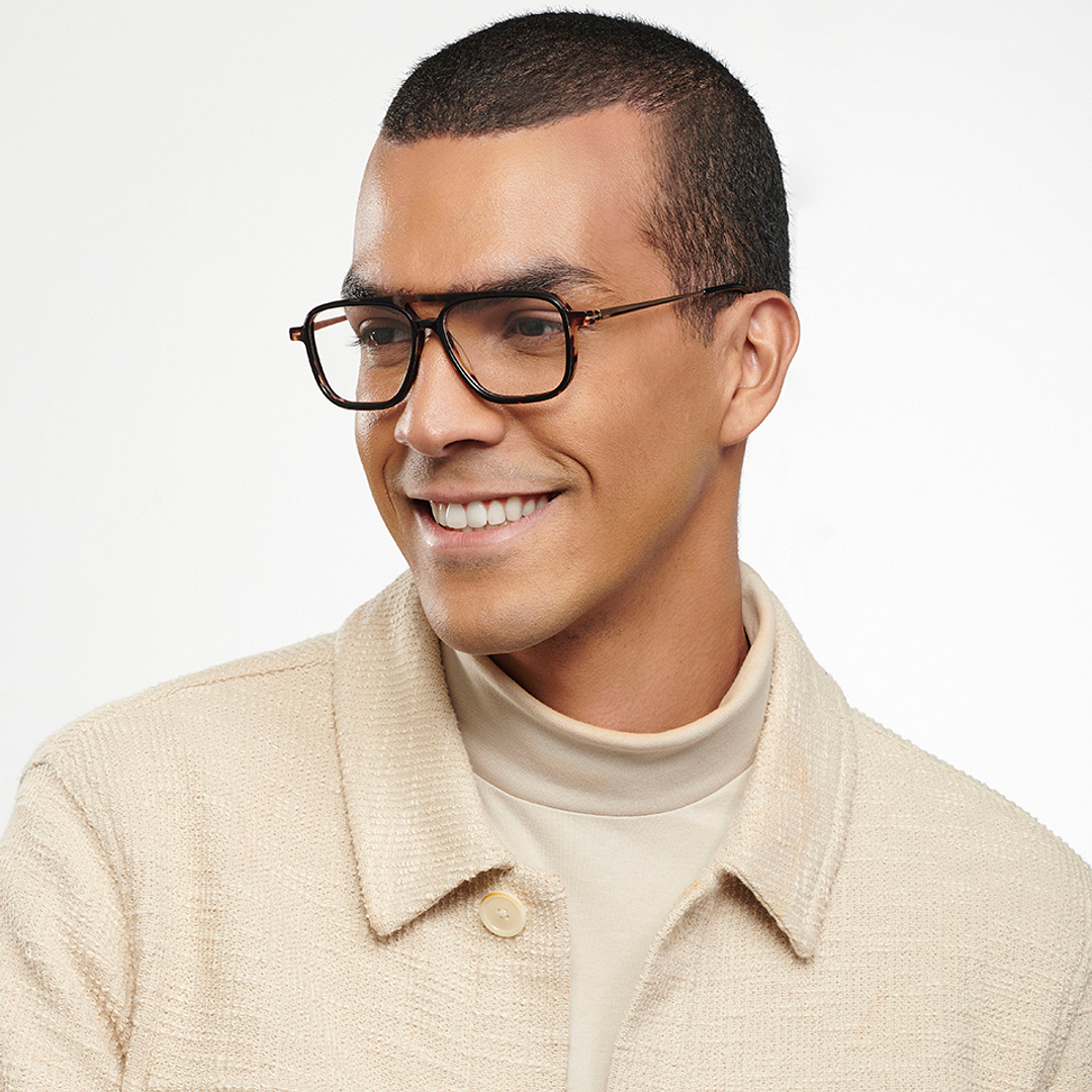 John Jacobs Online Light Brown Full Rim Square right side