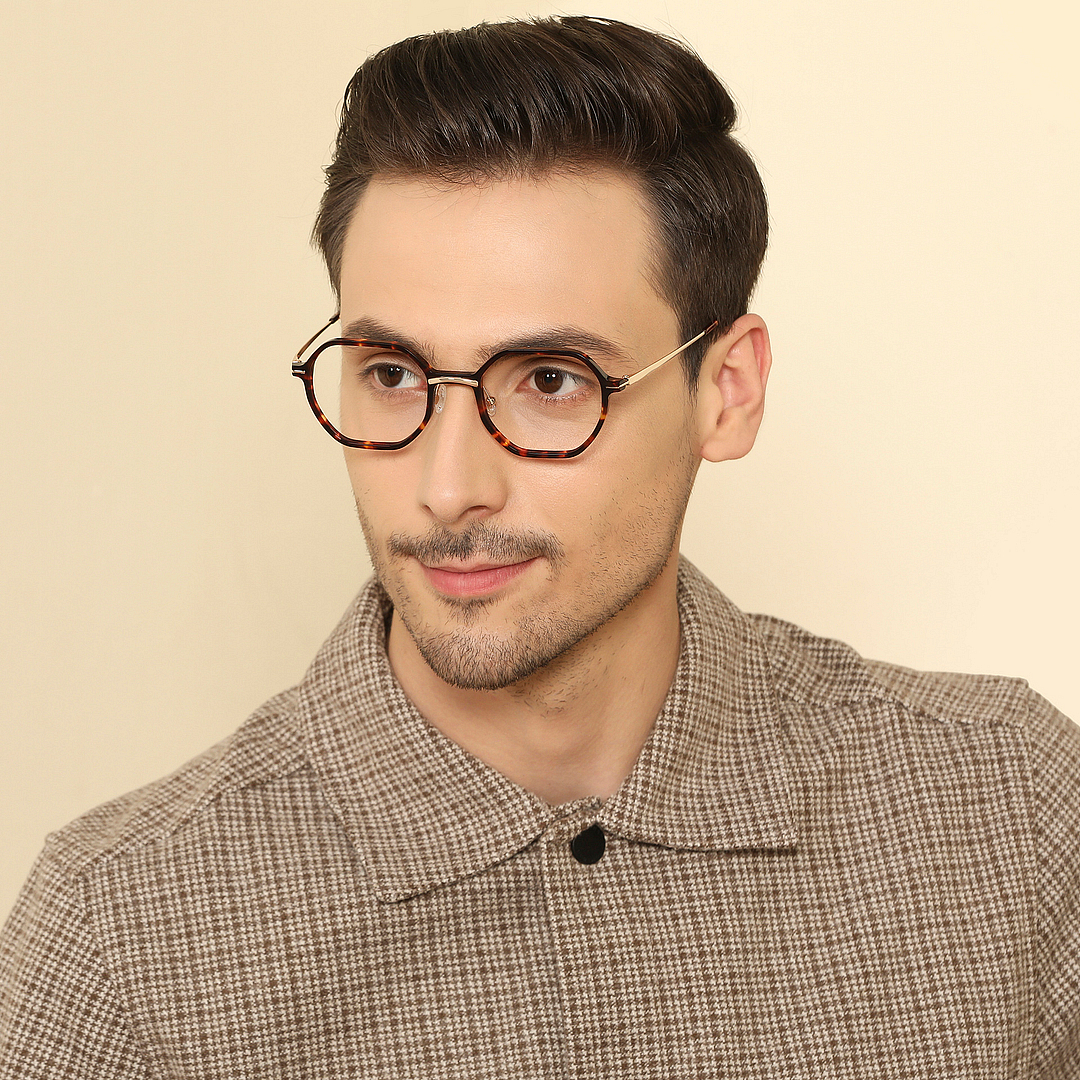 John Jacobs Online Tortoise Full Rim Hexagonal left side