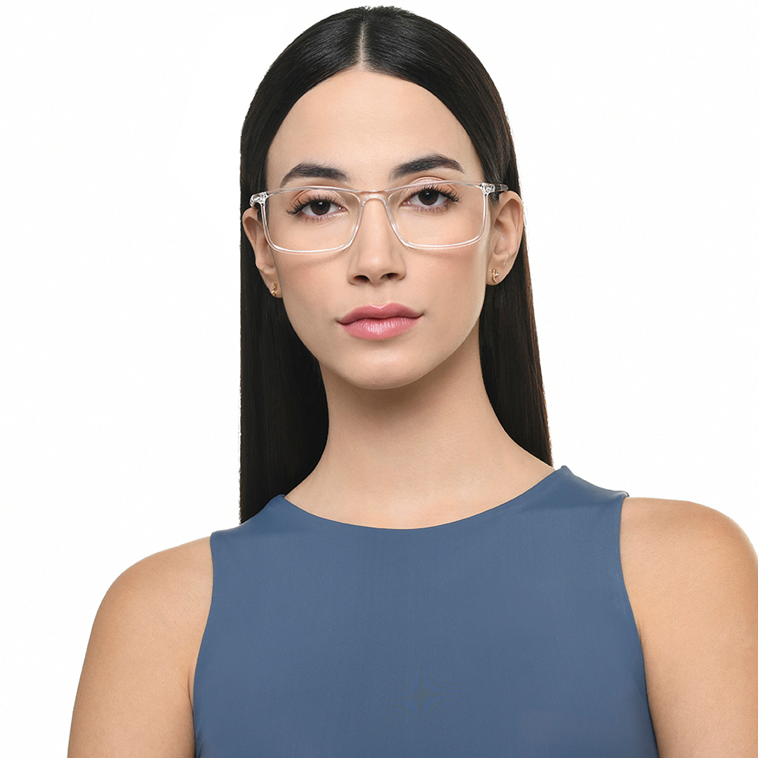 John Jacobs Crystal Transparent Full Rim Rectangle left side