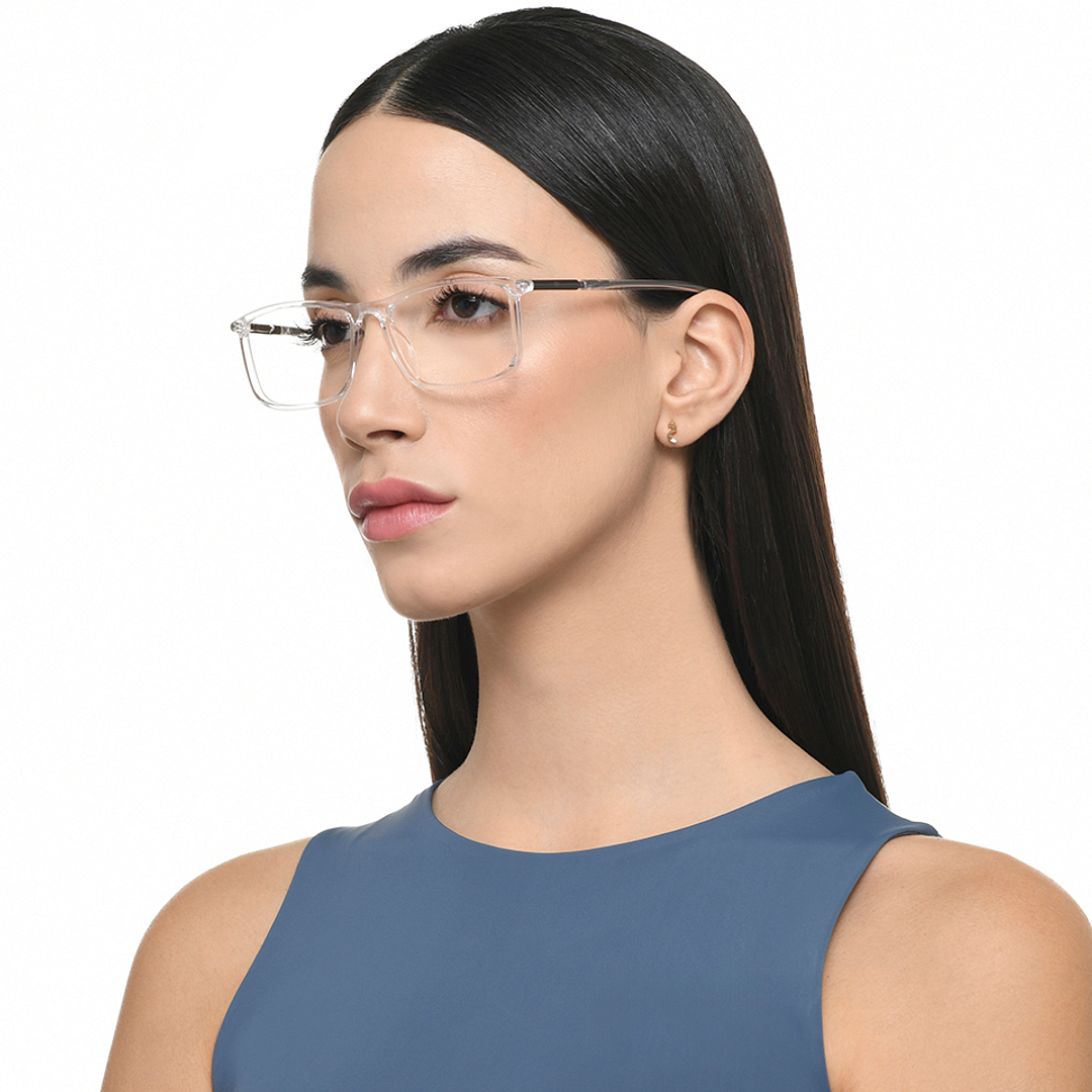 John Jacobs Crystal Transparent Full Rim Rectangle right side