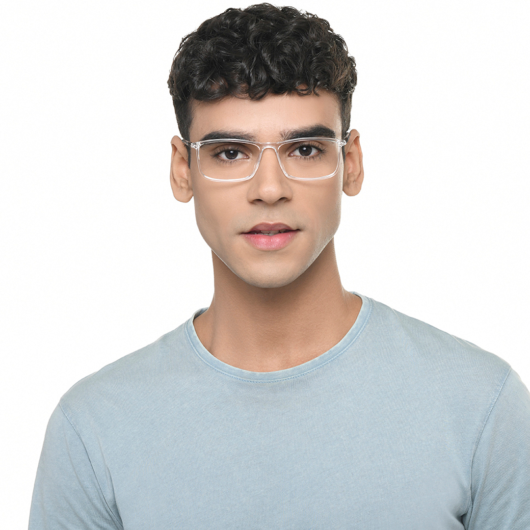 John Jacobs Crystal Transparent Full Rim Rectangle left side
