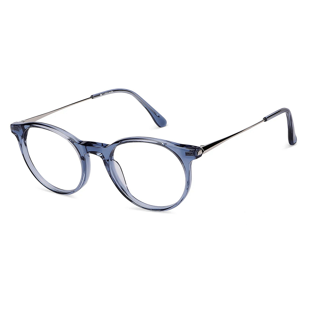 John Jacobs Online Blue Transparent Full Rim Round left side