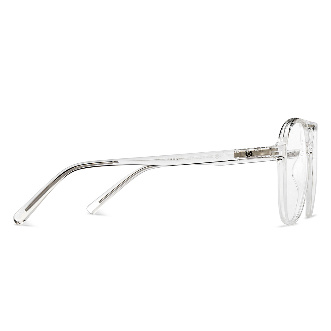 John Jacobs Online Crystal Transparent Full Rim Aviator left side