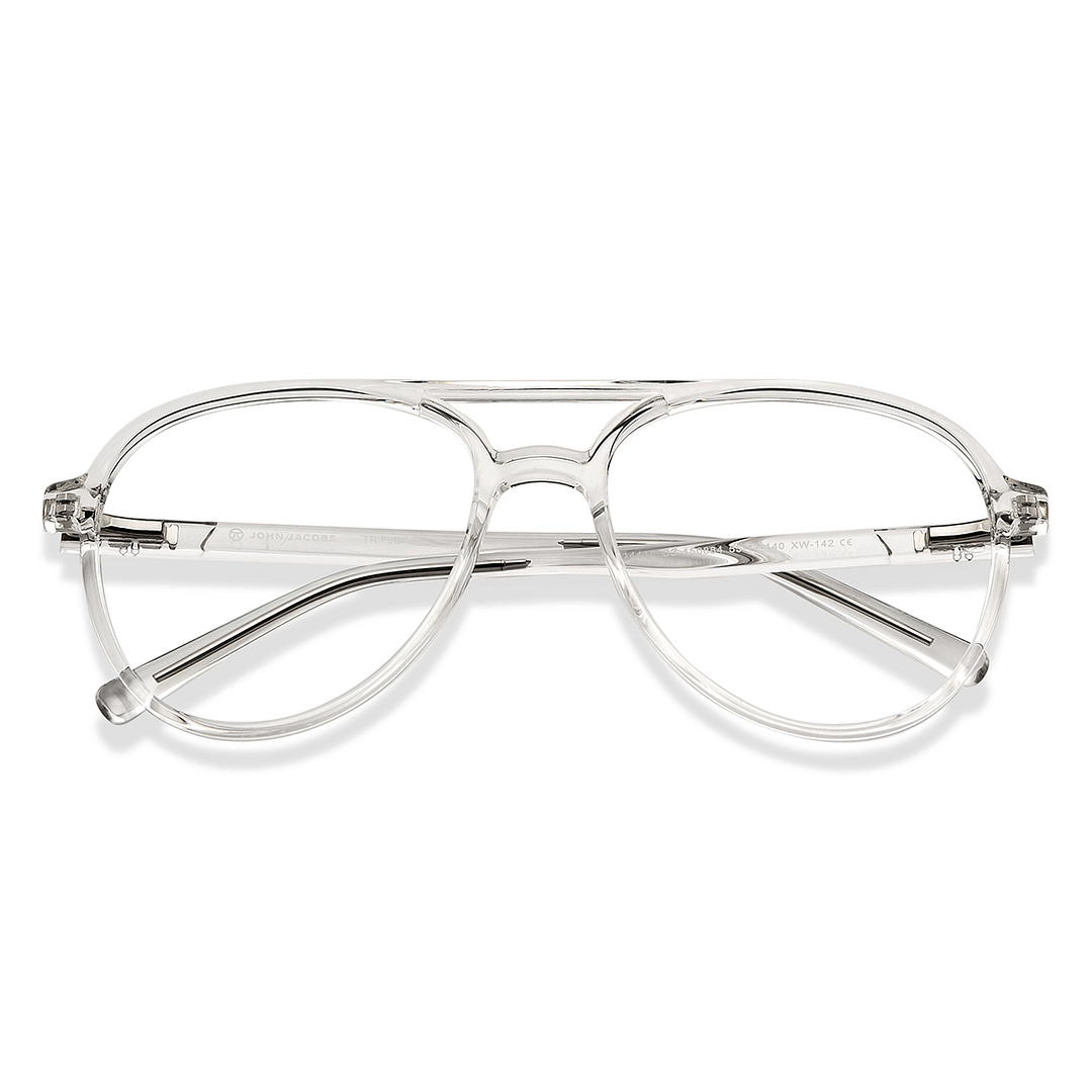 John Jacobs Online Crystal Transparent Full Rim Aviator left side