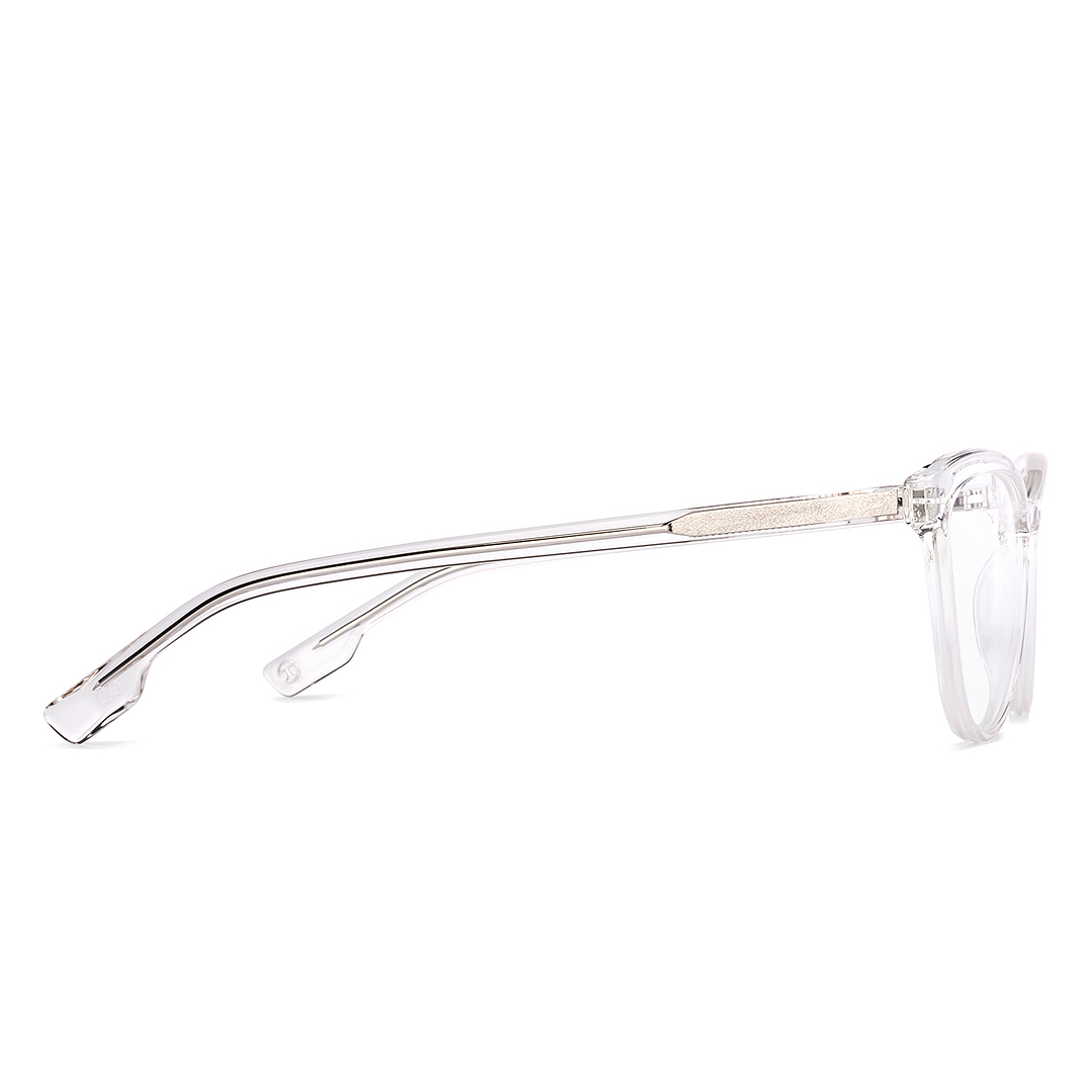 John Jacobs Crystal Transparent Full Rim Cat Eye left side