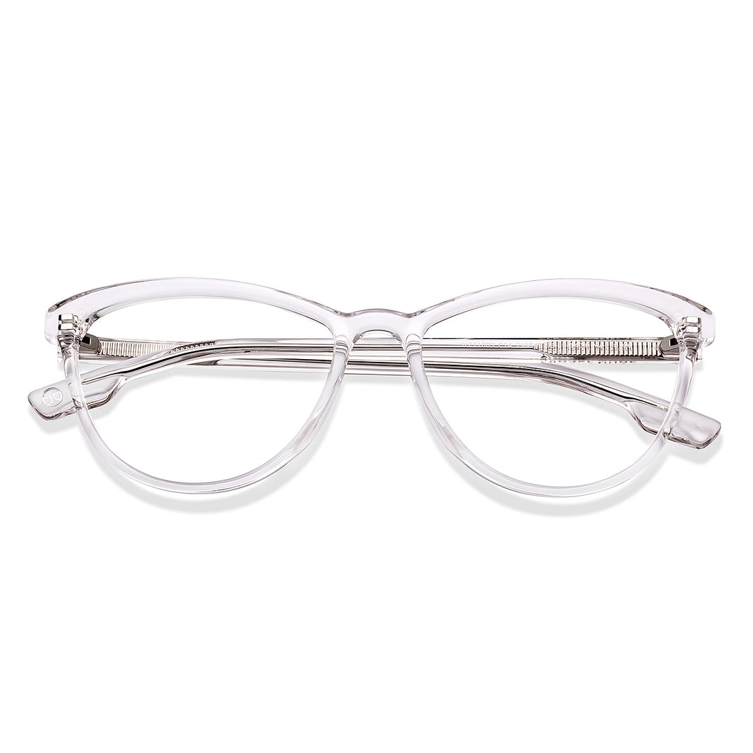 John Jacobs Crystal Transparent Full Rim Cat Eye left side