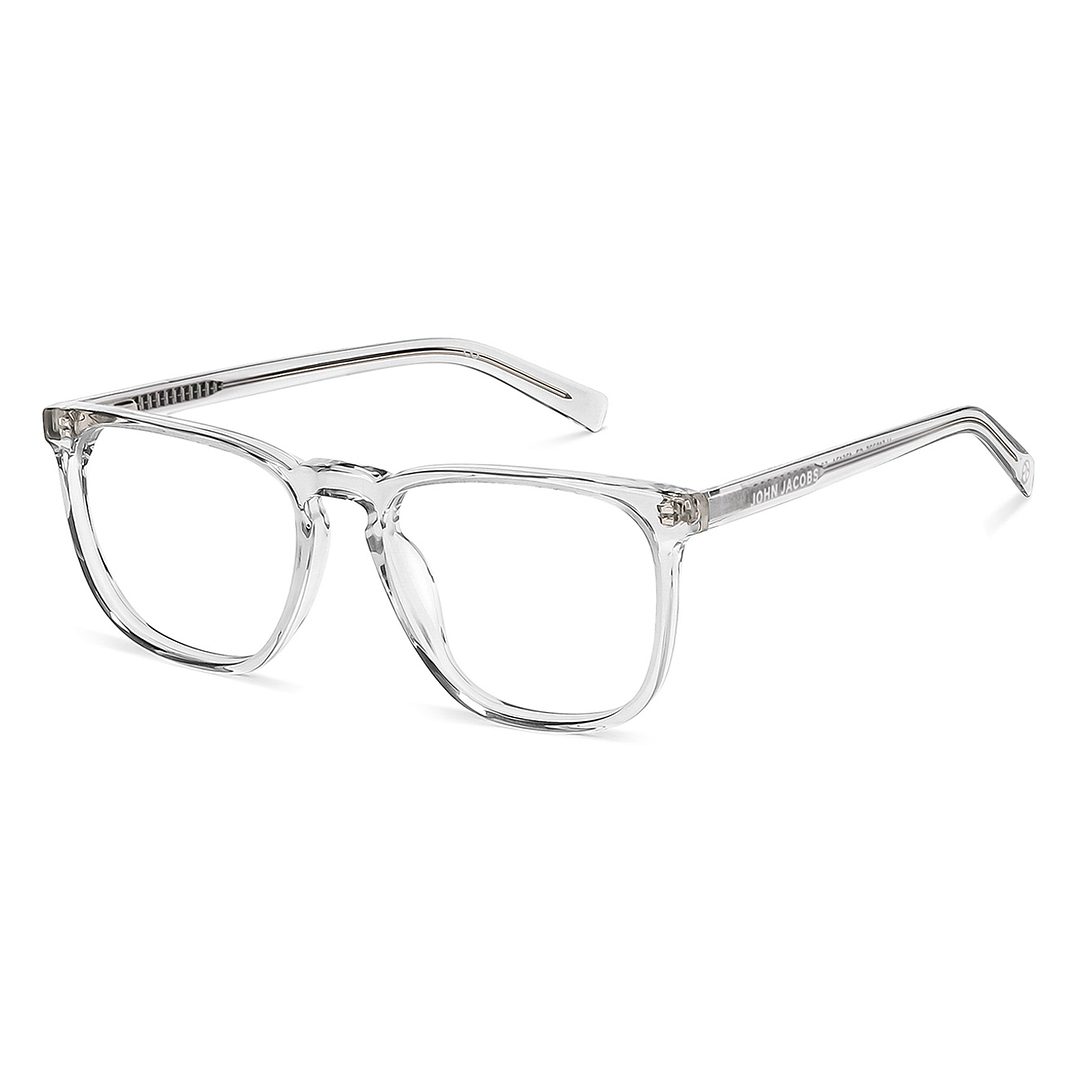 John Jacobs Crystal Transparent Full Rim Square left side