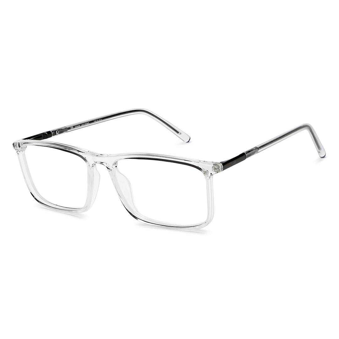 John Jacobs Online Crystal Transparent Full Rim Rectangle right side