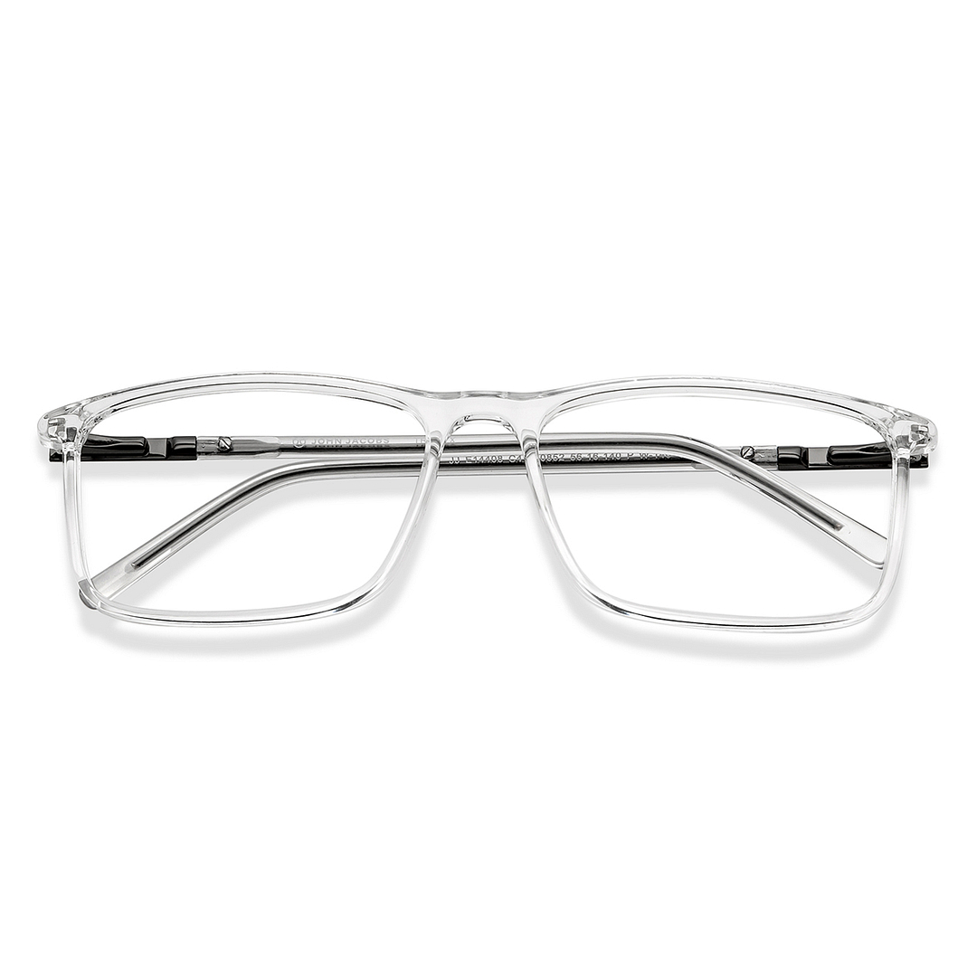 John Jacobs Online Crystal Transparent Full Rim Rectangle left side