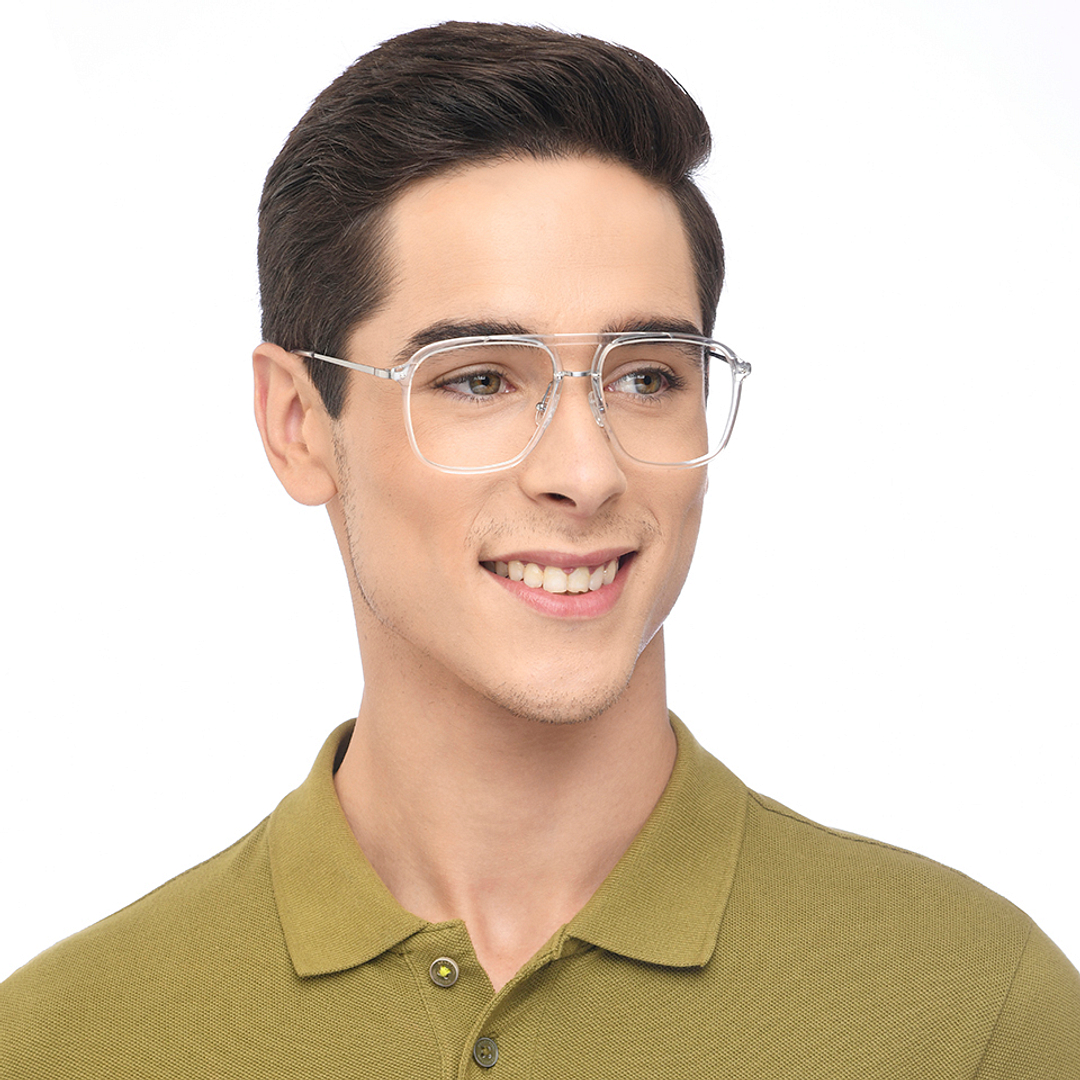 John Jacobs Online Crystal Transparent Full Rim Square right side