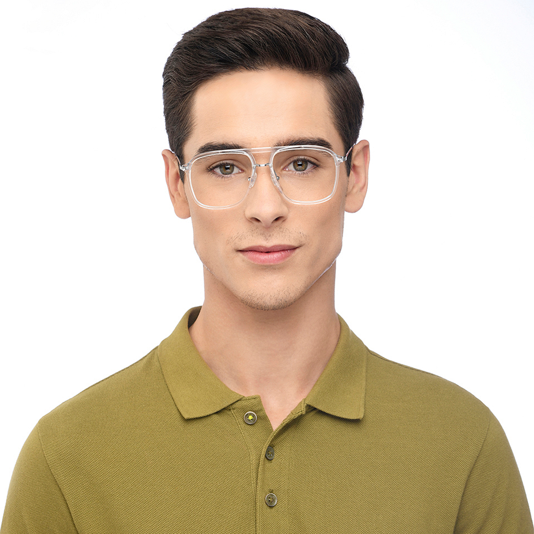 John Jacobs Online Crystal Transparent Full Rim Square left side