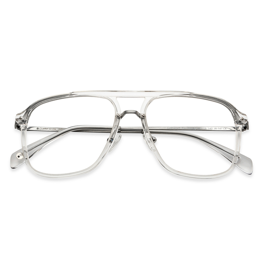 John Jacobs Online Crystal Transparent Full Rim Square left side