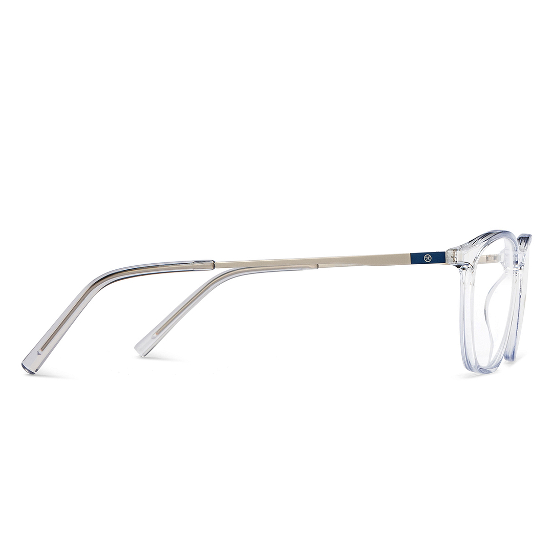 Transparent Silver Blue Full Rim Square John Jacobs TR Flex JJ