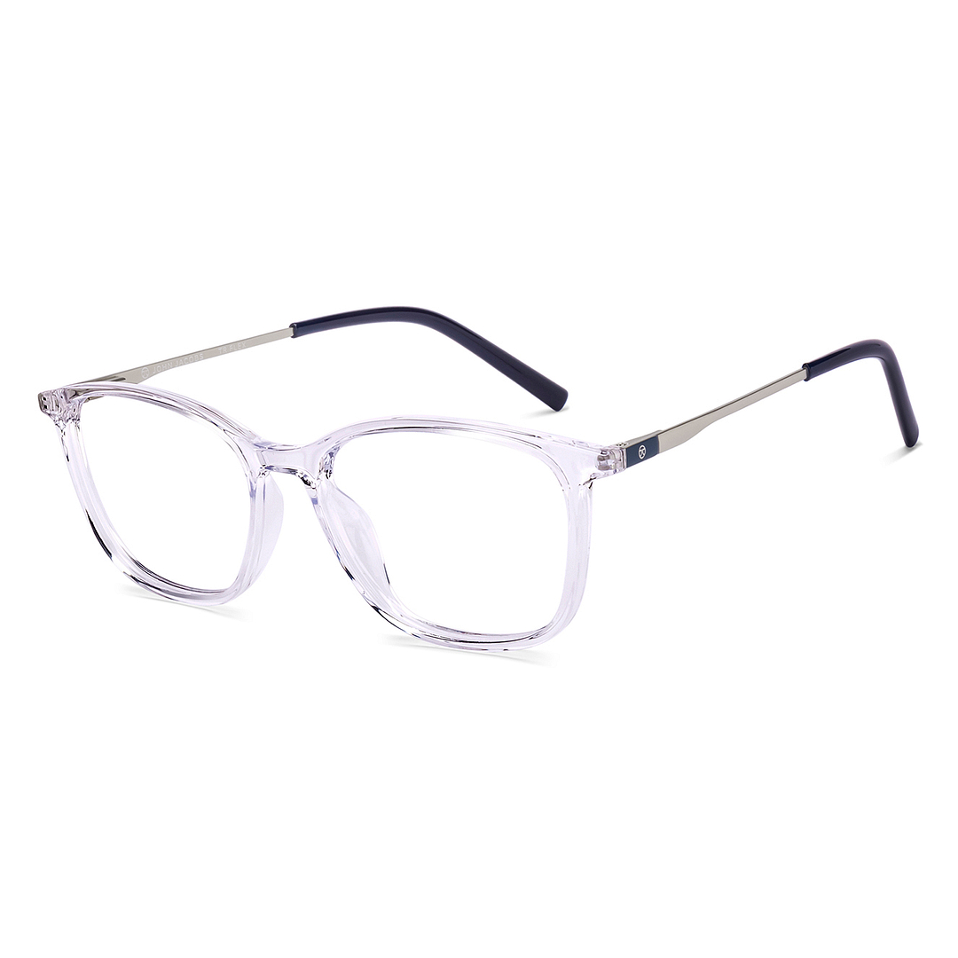 Transparent Silver Blue Full Rim Square John Jacobs TR Flex JJ