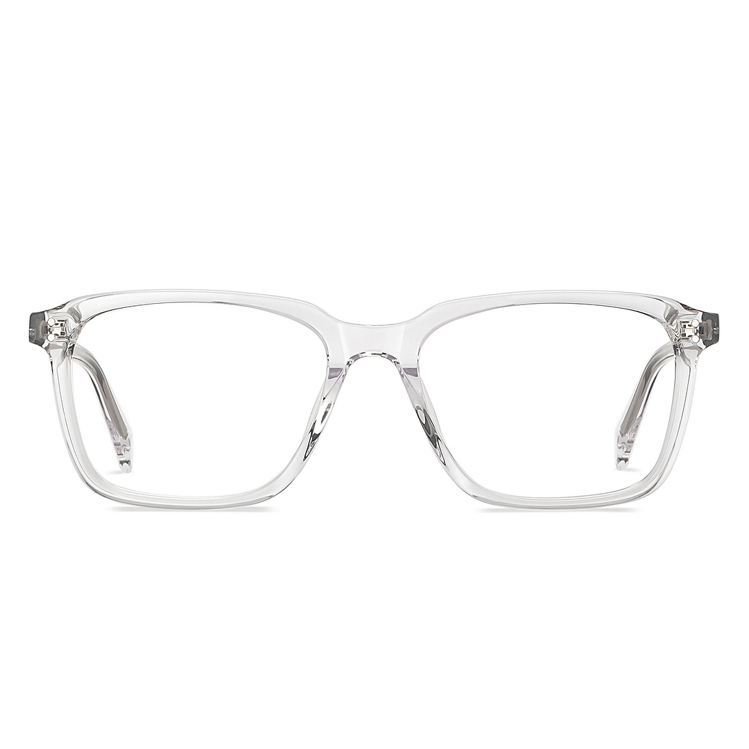 Transparent Silver Transparent Full Rim Square John Jacobs Rich